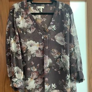 Joie blouse brown floral beautiful Medium